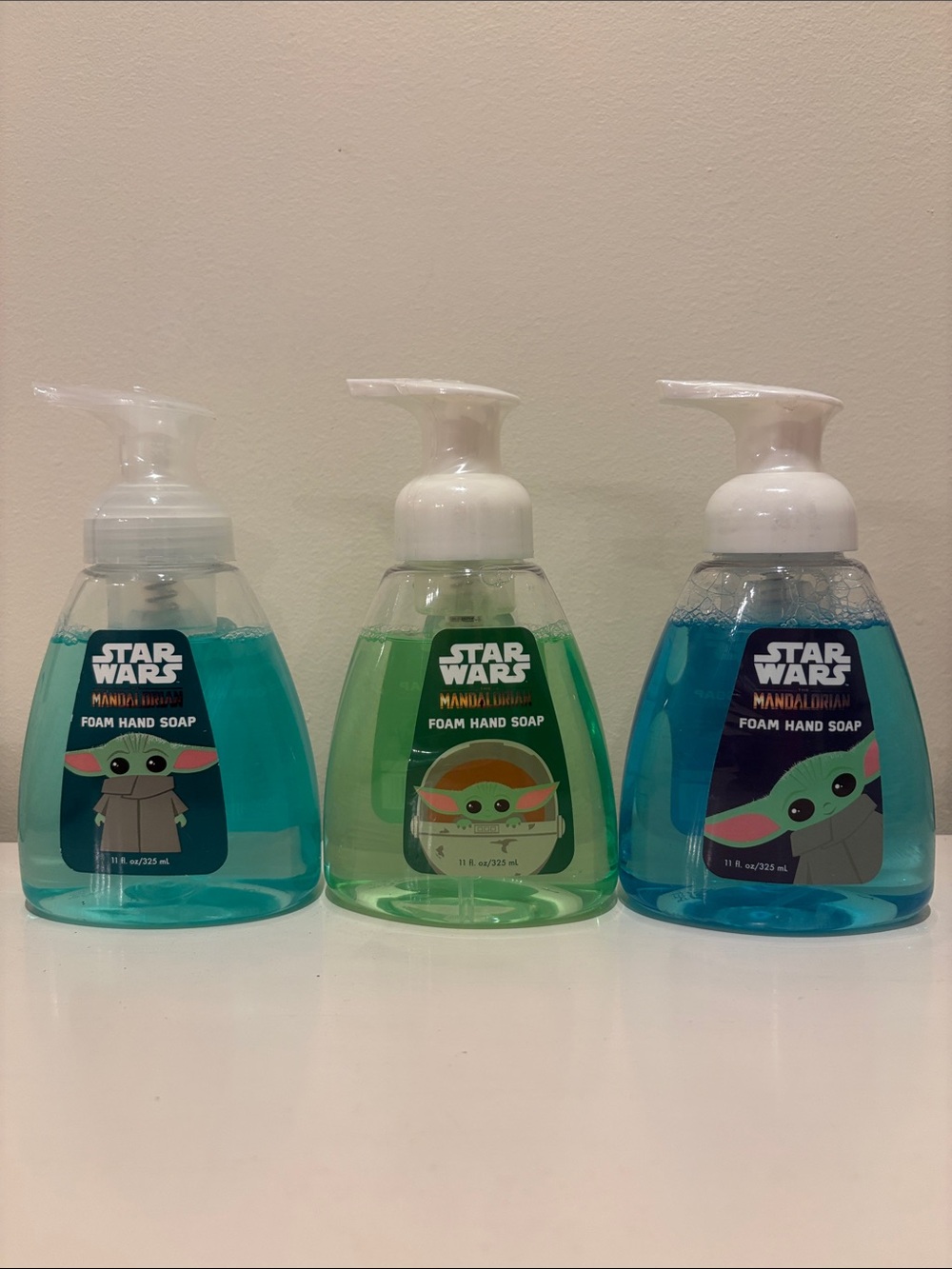 Lot 3 Star Wars The Mandalorian Baby Yoda Grogu Foam Foaming Hand Soap Wash
